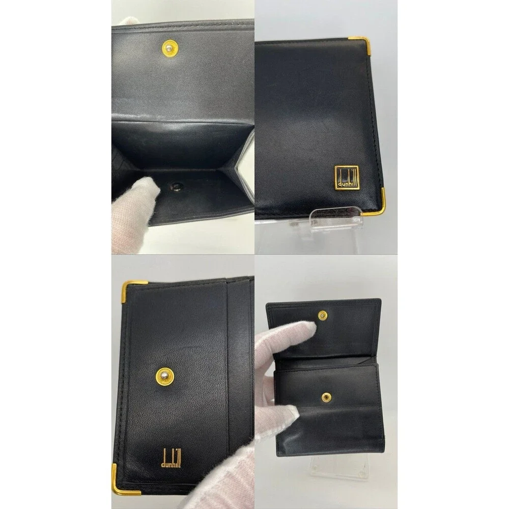 Dunhill Logo Leather Bifold Wallet Black – Authentic Men's Wallet/83